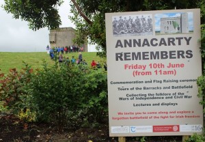 The school children lead the procession up the hill towards the Barracks.